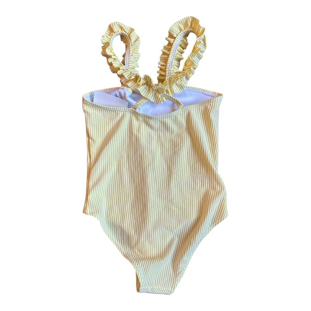 LIZENS Girls One Piece Swimsuit – Yellow & White Stripe – Size 9/10 – NWT - Picture 2 of 12